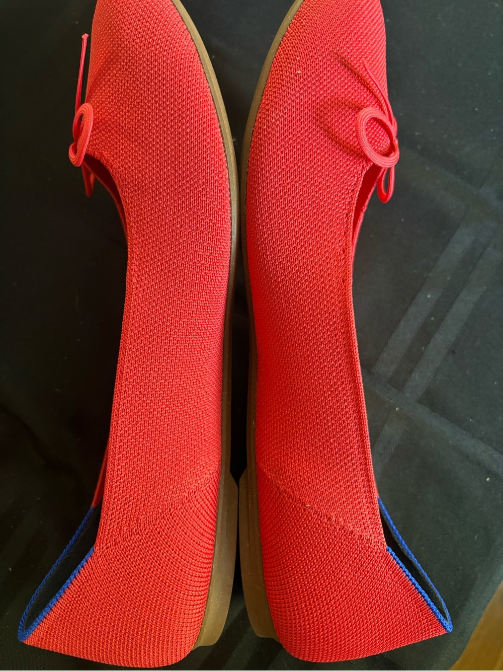 Rothy's Glamour Red Ballet Flats with Bow 12M fits 11 - Picture 3 of 8